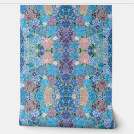 Blauer Haze Blütenschalen und -kleber Tapete