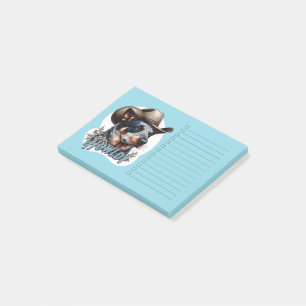Blauer Heeler Cowboy Hund Punny Howldy Rindfleisch Post-it Klebezettel