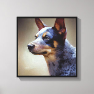 Blauer Heeler Hund Leinwanddruck