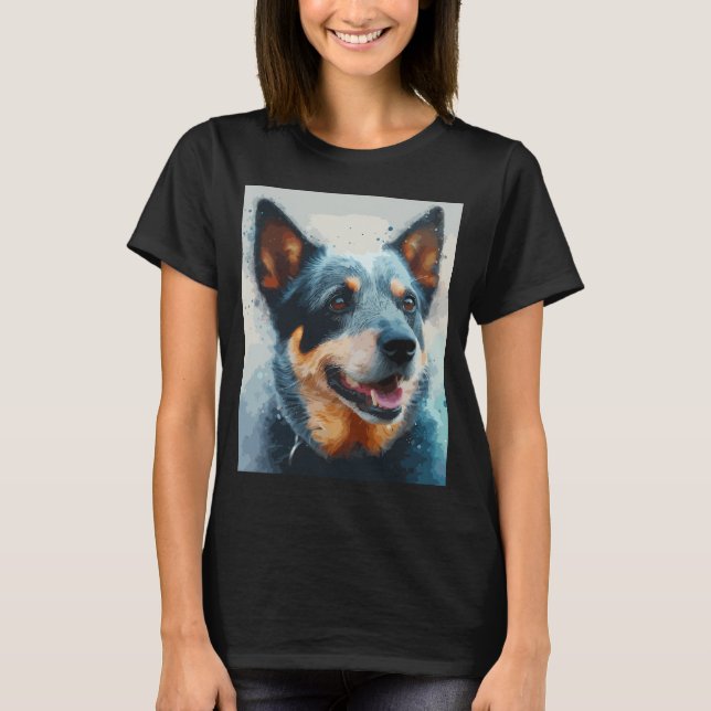 Blauer Heeler Hund T-Shirt (Vorderseite)