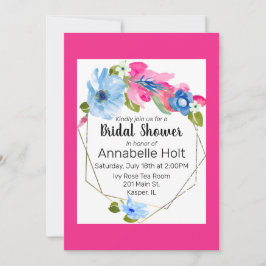 Blauer hellblauer, rosa, blühender goldfarbener Ra Einladung