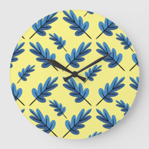 Blauer Herbst Große Wanduhr