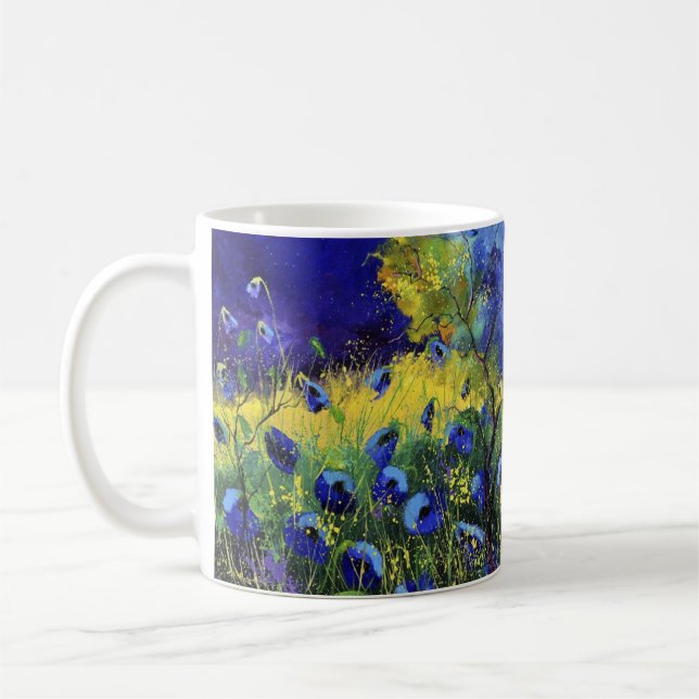 Blauer Herbst, Kunst Kaffeetasse (Links)