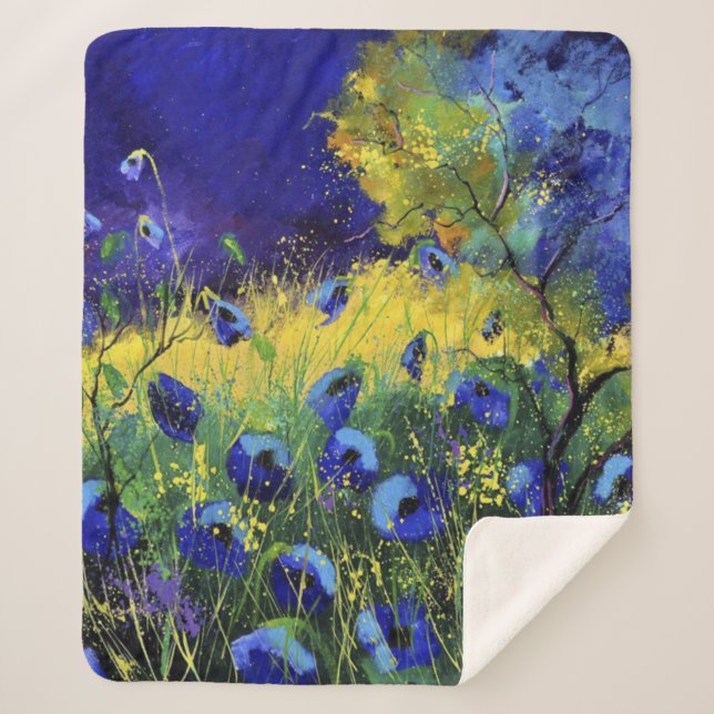 Blauer Herbst, Kunst Sherpadecke (Vorderseite)