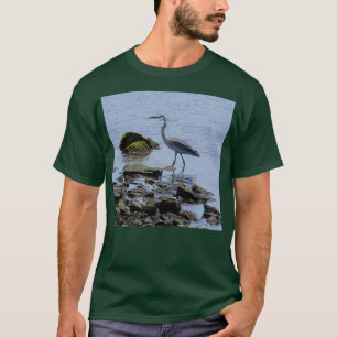 Blauer Heron auf der Schüssel T-Shirt