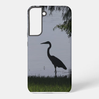 Blauer Heron in Silhouette Samsung Galaxy Hülle