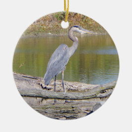 Blauer Heron Keramik Ornament