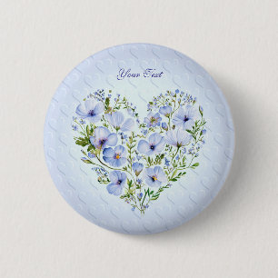 Blauer Herzklopfen Button