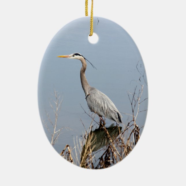 Blauer Herzog Keramik Ornament (Hinten)
