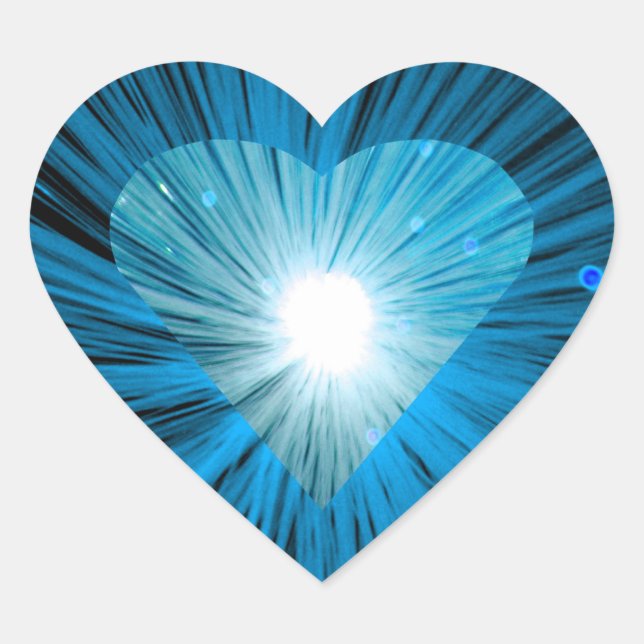 Blauer Herzstich Herz-Aufkleber (Vorderseite)