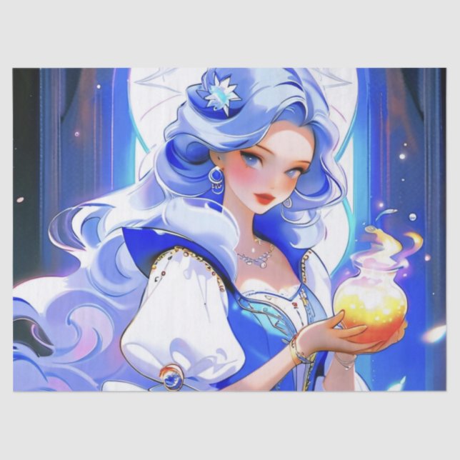 Blauer Hexenstich, Halloween-Geschenkwrap Seidenpapier (Vorderseite)