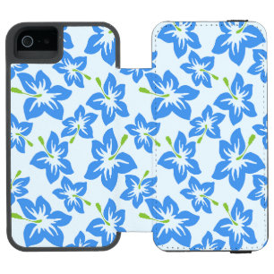 Blauer Hibiskus, Blaue Blumen, Blumenmuster Incipio Watson™ iPhone 5 Geldbörsen Hülle