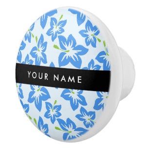 Blauer Hibiskus, Blaue Blumen, Ihr Name Keramikknauf