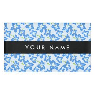 Blauer Hibiskus, Blaue Blumen, Ihr Name Namenschild
