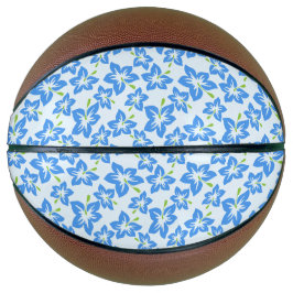 Blauer Hibiskus, Blumen, Muster von Blume Basketball