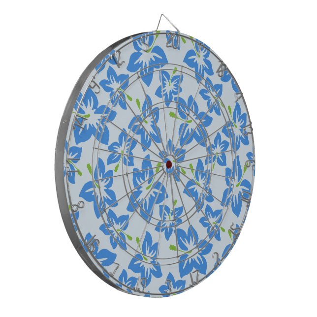 Blauer Hibiskus, Blumen, Muster von Blume Dartscheibe (Vorderseite Links)