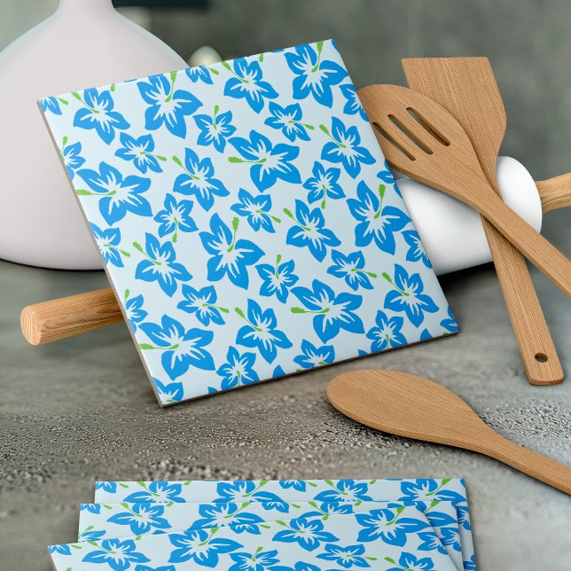 Blauer Hibiskus, Blumen, Muster von Blume Fliese (Von Creator hochgeladen)