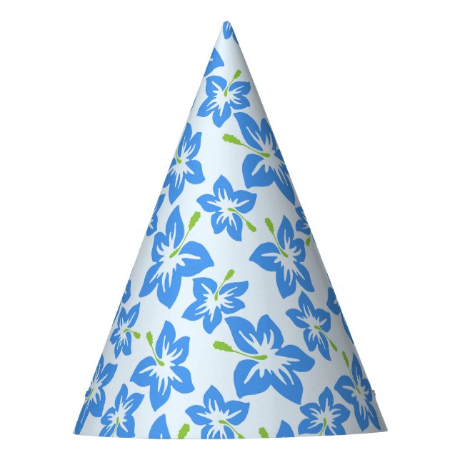 Blauer Hibiskus, Blumen, Muster von Blume Partyhütchen (Vorderseite)