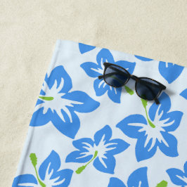 Blauer Hibiskus, Blumen, Muster von Blume Strandtuch
