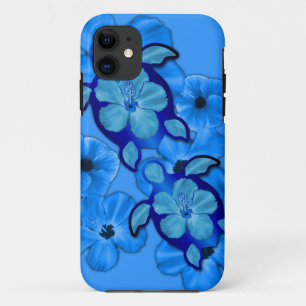 Blauer Hibiskus und Honu Schildkröten Case-Mate iPhone Hülle