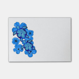 Blauer Hibiskus und Honu Schildkröten Post-it Klebezettel