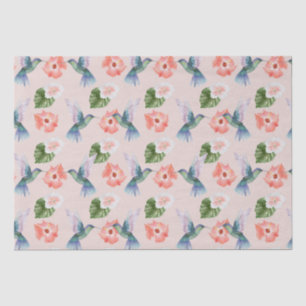 Blauer Hibiskus und Rosa Hummingbird Seidenpapier