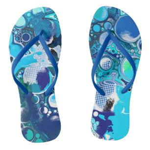 Blauer Himmel Abstrakte Kunst Flip Flops
