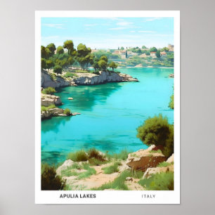 Blauer Himmel an den Seen von Apulien Italien Vint Poster