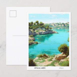 Blauer Himmel an den Seen von Apulien Italien Vint Postkarte