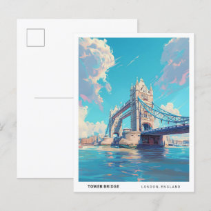 Blauer Himmel an der Tower Bridge London England R Postkarte