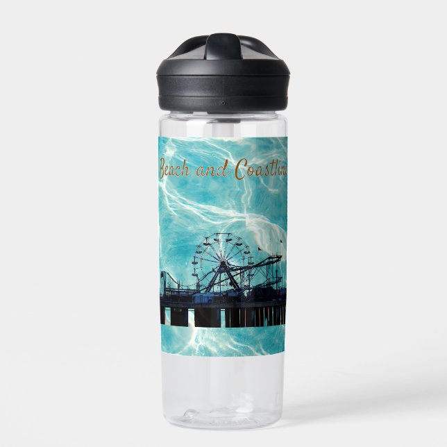 Blauer Himmel Boardwalk  Trinkflasche (Vorderseite)