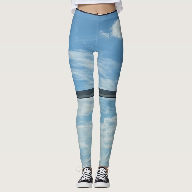 blauer Himmel (Flughafenfenster) Leggings (Vorderseite)
