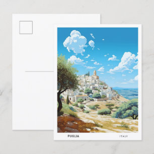 Blauer Himmel in Apulien Italien Vintage Reise Postkarte