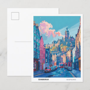 Blauer Himmel in Edinburgh Schottland Vintage Reis Postkarte