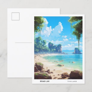 Blauer Himmel in Khao Lak Thailand Vintage Reise Postkarte