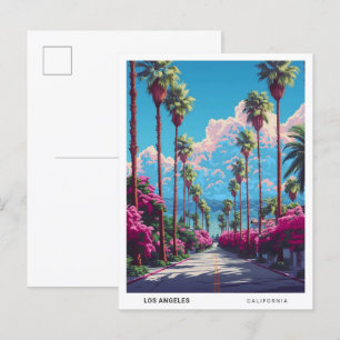 Blauer Himmel in LA Kalifornien USA Vintage Reise Postkarte