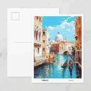 Blauer Himmel in Venedig Italien Vintage Reise Postkarte