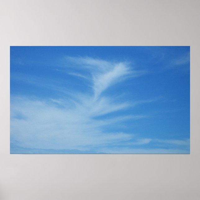 Blauer Himmel mit Abstrakten Wolken-Foto Poster (Vorne)