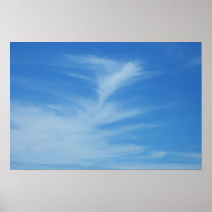 Blauer Himmel mit Abstrakten Wolken-Foto Poster