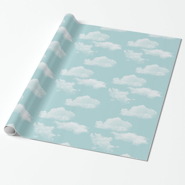 Blauer Himmel mit Wolken Geschenkpapier (Ungerollt)