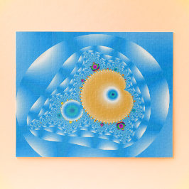 Blauer Himmel mit Wolken und Peach Puzzle