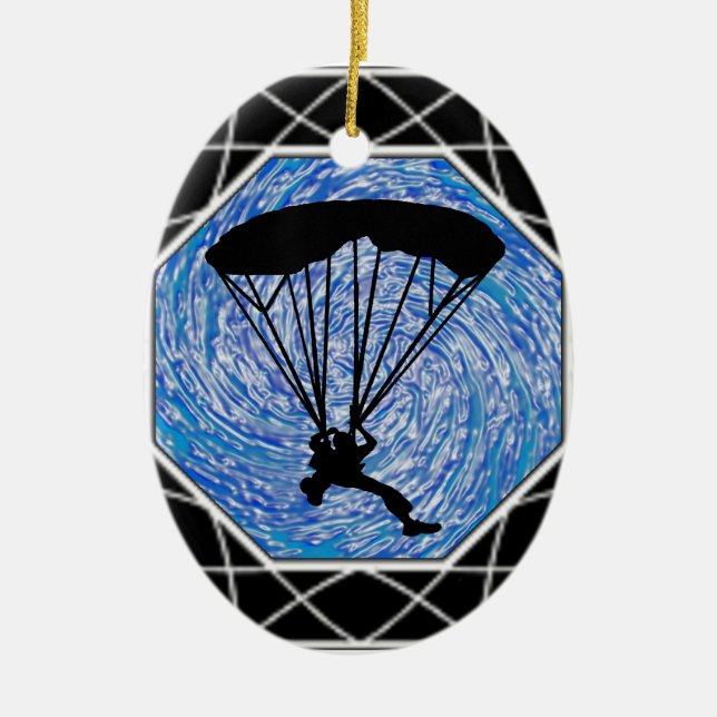 BLAUER HIMMEL SKYDIVING KERAMIK ORNAMENT (Vorne)
