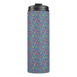 Blauer Himmel Tanzende Gänseblümchen Wasserfarbe Thermosbecher