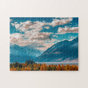 Blauer Himmel über Berge Jigsaw Puzzle