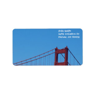 Blauer Himmel und Golden Gate Adressaufkleber