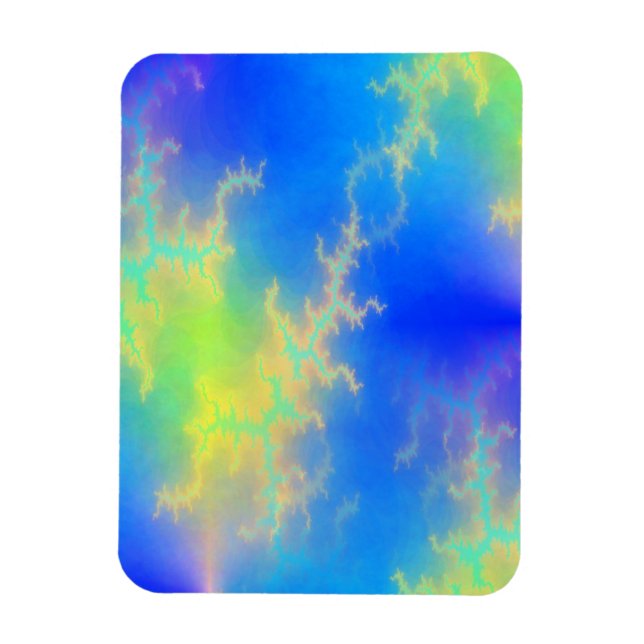 Blauer Himmel und goldgelbe Blitze Magnet (Vertikal)