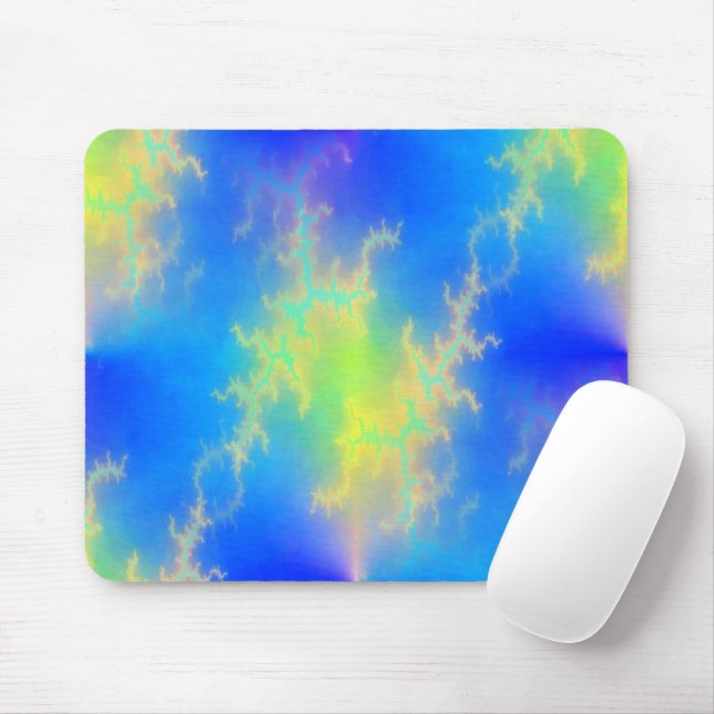 Blauer Himmel und goldgelbe Blitze Mousepad (Mit Mouse)
