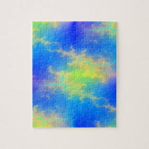 Blauer Himmel und goldgelbe Blitze Puzzle