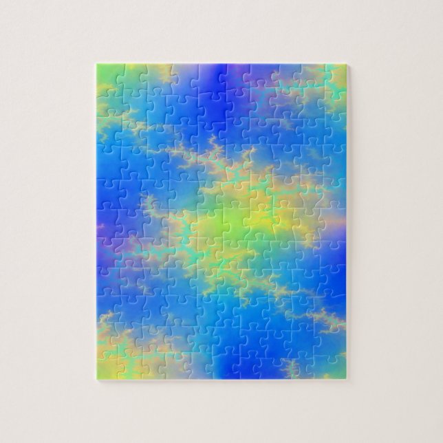 Blauer Himmel und goldgelbe Blitze Puzzle (Vertikal)