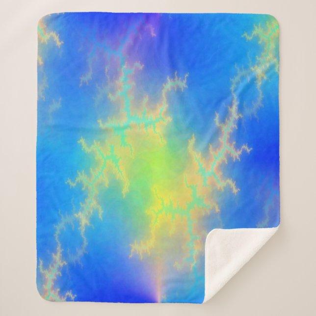 Blauer Himmel und goldgelbe Blitze Sherpadecke (Vorderseite)